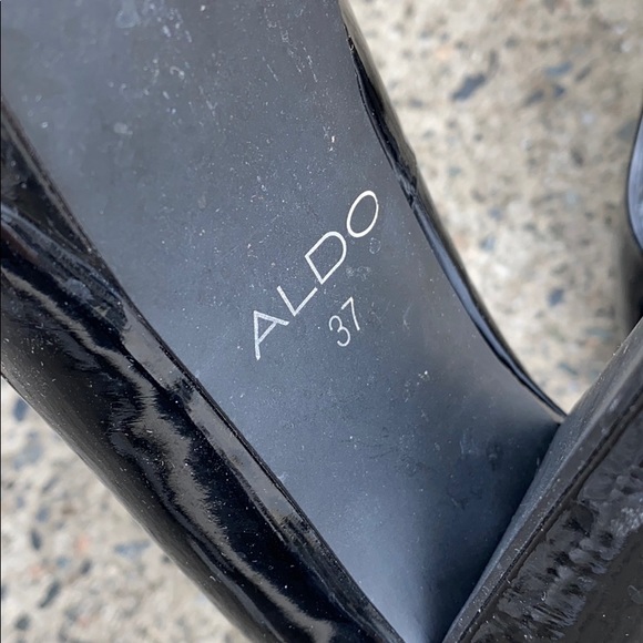 Aldo genuine leather open toe chunky heels patent - Picture 8 of 8